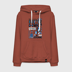 Толстовка-худи хлопковая мужская Hello, i'm the Doctor, цвет: кирпичный