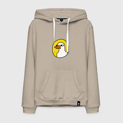 Толстовка-худи хлопковая мужская Утка, цвет: миндальный