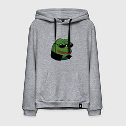 Толстовка-худи хлопковая мужская Pepe в очках EZ, цвет: меланж
