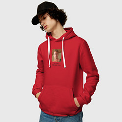 Толстовка-худи хлопковая мужская He had dreams too, цвет: красный — фото 2
