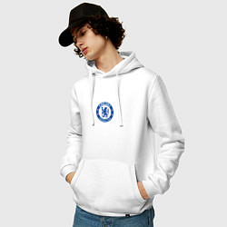 Толстовка-худи хлопковая мужская Chelsea FC, цвет: белый — фото 2