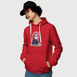 Толстовка-худи хлопковая мужская Mr Robot, цвет: красный — фото 2