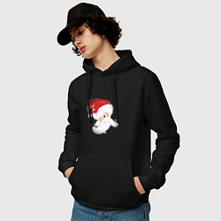 Толстовка-худи хлопковая мужская Злой Санта, цвет: черный — фото 2