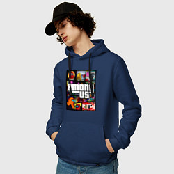 Толстовка-худи хлопковая мужская AMONG US GTA, цвет: тёмно-синий — фото 2