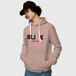 Толстовка-худи хлопковая мужская BLACKPINK, цвет: пыльно-розовый — фото 2