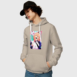 Толстовка-худи хлопковая мужская POWER CHAINSAW MAN ANIME, цвет: миндальный — фото 2