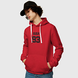 Толстовка-худи хлопковая мужская BTS - Suga 93, цвет: красный — фото 2