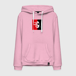 Толстовка-худи хлопковая мужская Егор Летов, цвет: светло-розовый