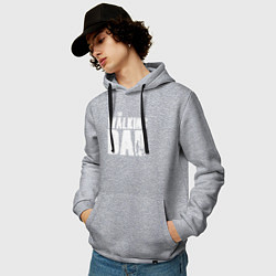 Толстовка-худи хлопковая мужская Лучший папа, цвет: меланж — фото 2