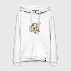 Толстовка-худи хлопковая мужская Japanese Peach Juice, цвет: белый