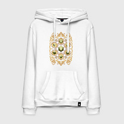 Толстовка-худи хлопковая мужская DnD Dices: Celtic Motifs, цвет: белый