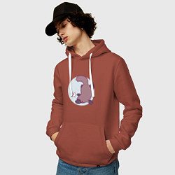 Толстовка-худи хлопковая мужская Утконос, цвет: кирпичный — фото 2