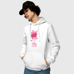 Толстовка-худи хлопковая мужская Pink paradise, цвет: белый — фото 2
