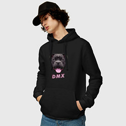 Толстовка-худи хлопковая мужская DMX Low Poly Boomer Dog, цвет: черный — фото 2
