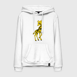 Толстовка-худи хлопковая мужская Маленький жираф, цвет: белый