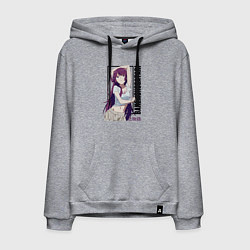 Толстовка-худи хлопковая мужская Bakemonogatari, цвет: меланж