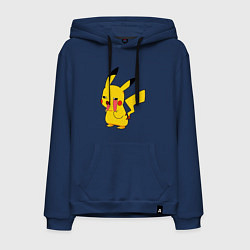 Толстовка-худи хлопковая мужская Уставший Пикачу, цвет: тёмно-синий