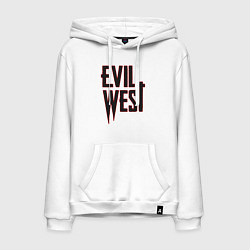 Толстовка-худи хлопковая мужская Evil West, цвет: белый