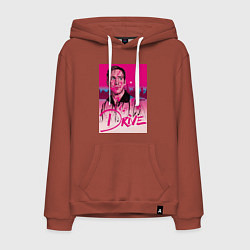 Толстовка-худи хлопковая мужская Драйв фильм, цвет: кирпичный
