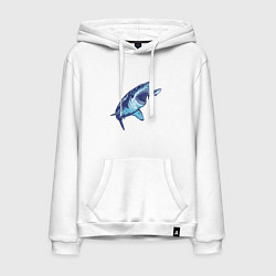 Толстовка-худи хлопковая мужская Гигантская акула Мегалодон, цвет: белый