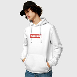 Толстовка-худи хлопковая мужская Roblox, цвет: белый — фото 2