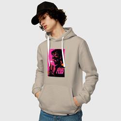 Толстовка-худи хлопковая мужская Тайлер Дёрден, Бойцовский клуб, цвет: миндальный — фото 2