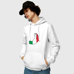 Толстовка-худи хлопковая мужская Италия, цвет: белый — фото 2