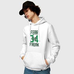 Толстовка-худи хлопковая мужская Fear The Freak 34, цвет: белый — фото 2