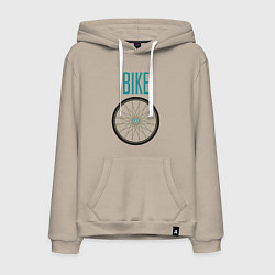 Толстовка-худи хлопковая мужская Велосипед, колесо, цвет: миндальный