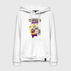 Толстовка-худи хлопковая мужская Wario, цвет: белый