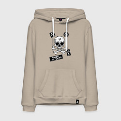 Толстовка-худи хлопковая мужская Как у КНЯZZя Король и Шут, цвет: миндальный