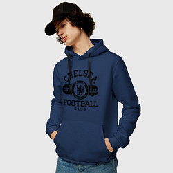 Толстовка-худи хлопковая мужская Chelsea Football Club, цвет: тёмно-синий — фото 2