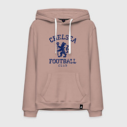 Толстовка-худи хлопковая мужская Chelsea FC: Lion, цвет: пыльно-розовый