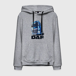 Толстовка-худи хлопковая мужская Daf Truck, цвет: меланж