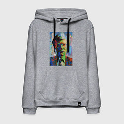 Толстовка-худи хлопковая мужская Портрет Энди Уорхола, цвет: меланж