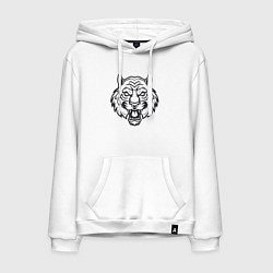 Толстовка-худи хлопковая мужская White Tiger, цвет: белый