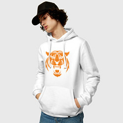 Толстовка-худи хлопковая мужская Orange - Tiger, цвет: белый — фото 2