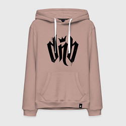 Толстовка-худи хлопковая мужская DnВ, цвет: пыльно-розовый