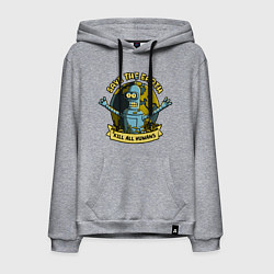 Толстовка-худи хлопковая мужская Bendеr, цвет: меланж