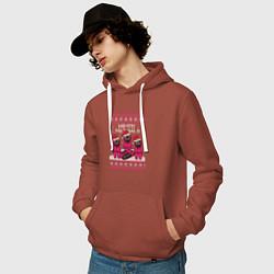 Толстовка-худи хлопковая мужская Sweater Squidmas, цвет: кирпичный — фото 2