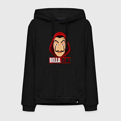 Толстовка-худи хлопковая мужская Белла Чао, цвет: черный