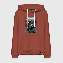 Толстовка-худи хлопковая мужская Metallica - cool dudes!, цвет: кирпичный