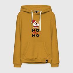 Толстовка-худи хлопковая мужская Corgi Ho ho Ho, цвет: горчичный