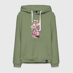 Толстовка-худи хлопковая мужская Чиби Инадзума, цвет: авокадо