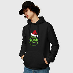 Толстовка-худи хлопковая мужская Resting Grinch Face, цвет: черный — фото 2