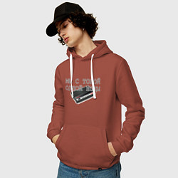 Толстовка-худи хлопковая мужская Мы с тобой одной ноды, цвет: кирпичный — фото 2