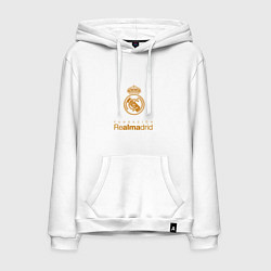 Толстовка-худи хлопковая мужская Real Madrid Logo, цвет: белый