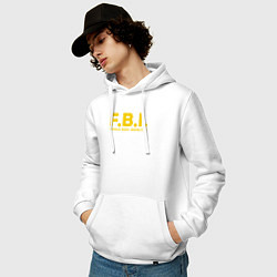 Толстовка-худи хлопковая мужская FBI Женского тела инспектор, цвет: белый — фото 2