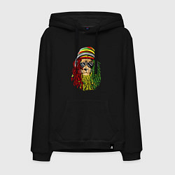 Толстовка-худи хлопковая мужская Rasta lioN, цвет: черный