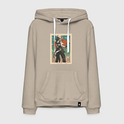 Толстовка-худи хлопковая мужская Jett art, цвет: миндальный